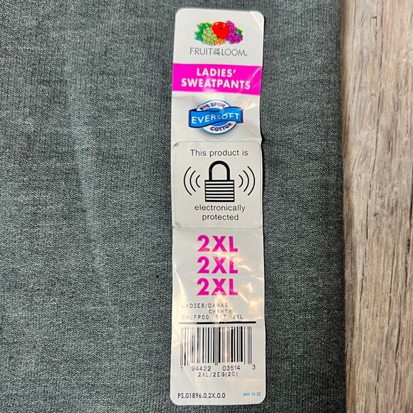 Fruit Of The Loom NWT Gray Eversoft Fleece Pull On Sweatpants Womens Size 2XL - Picture 3 of 10